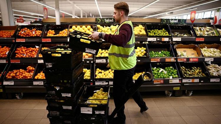 BRITAIN-GROCERS-KANTAR:UK grocery price inflation surges to record 16.7% - Kantar