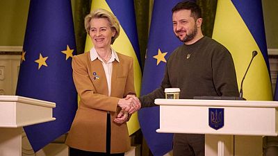 EUROPE-ZELENSKIY-EA6:زيلينسكي يريد أوروبا أكثر صرامة وبوتين يستحضر الانتصار على النازيين