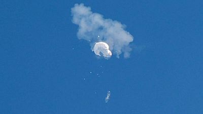 USA-CHINA-SPY-BIDEN:U.S. shoots down suspected Chinese spy balloon with a single missile