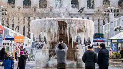 USA-WEATHER:Brutal cold seizes northeast U.S., shattering record lows