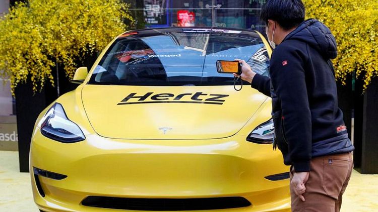 HERTZ-GLO-HLDG-TESLA:Hertz has fewer Teslas in its fleet than planned 