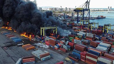 TURKEY-ISKENDRUN-EA4:وزارة الدفاع التركية: إخماد حريق ميناء إسكندرون الناجم عن الزلزال