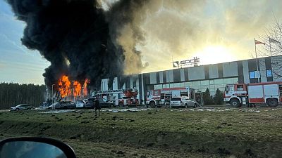 LATVIA-FIRE-UGC:Fire at Latvia drone factory that supplies Ukraine
