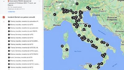 Molti uccisi sulle strisce pedonali, 23 decessi solo nel Lazio