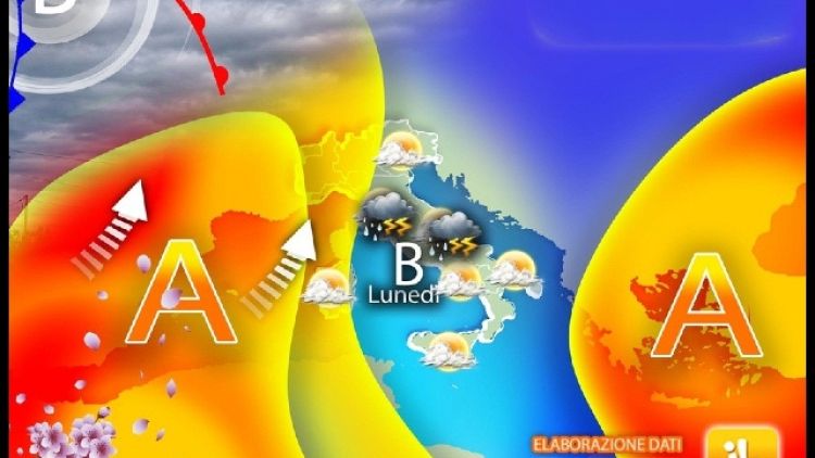 Oggi possibili piogge su Centro e Romagna, domani al Sud