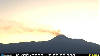 Presente attività degassamento dai crateri Bocca Nuova e Sudest Presente attività degassamento dai crateri Bocca Nuova e Sudest
