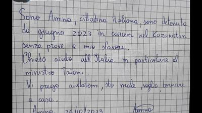 'Chiedo aiuto all'Italia e al ministro Tajani'